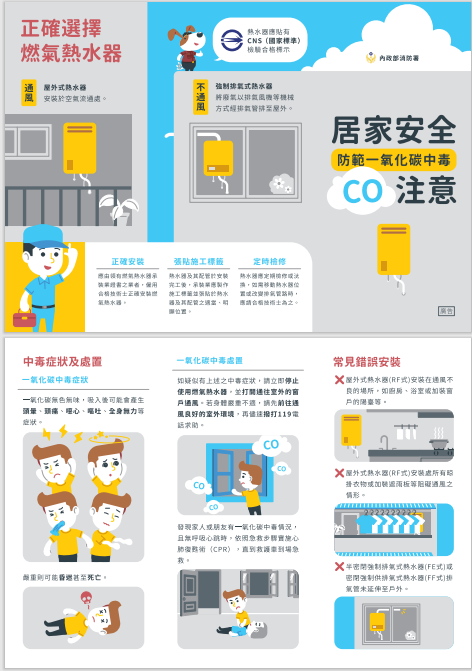 防範一氧化碳中毒宣導海報
